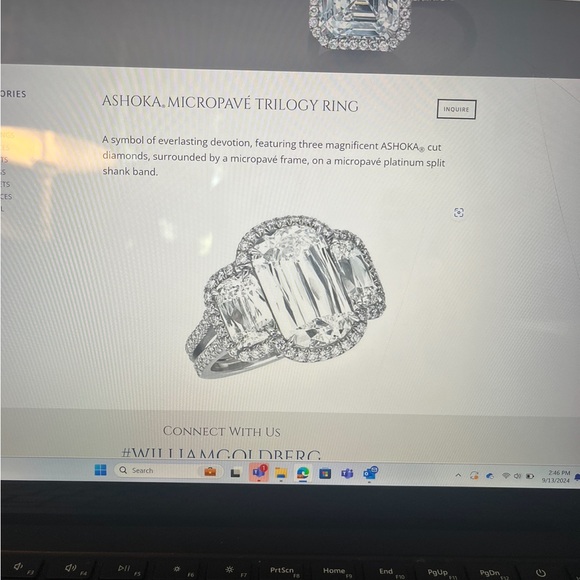 Platinum and diamond ring Ashoka. - Picture 1 of 1